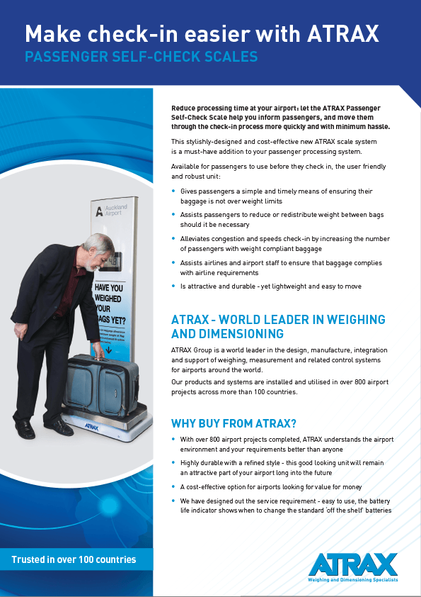 Atrax Passenger Self-Check Scales (Battery Powered) Brochure