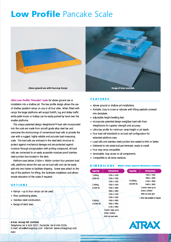 Atrax Platform Scales (Pancake Scale) Brochure