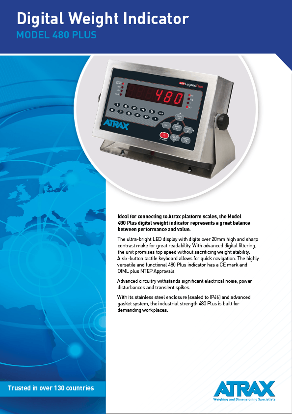 Atrax Model 480 Plus Digital Weight Indicator Brochure