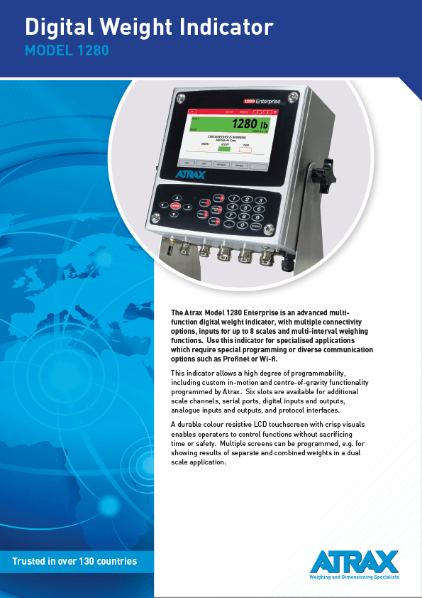 Atrax Model 1280 Digital Weight Indicator Brochure