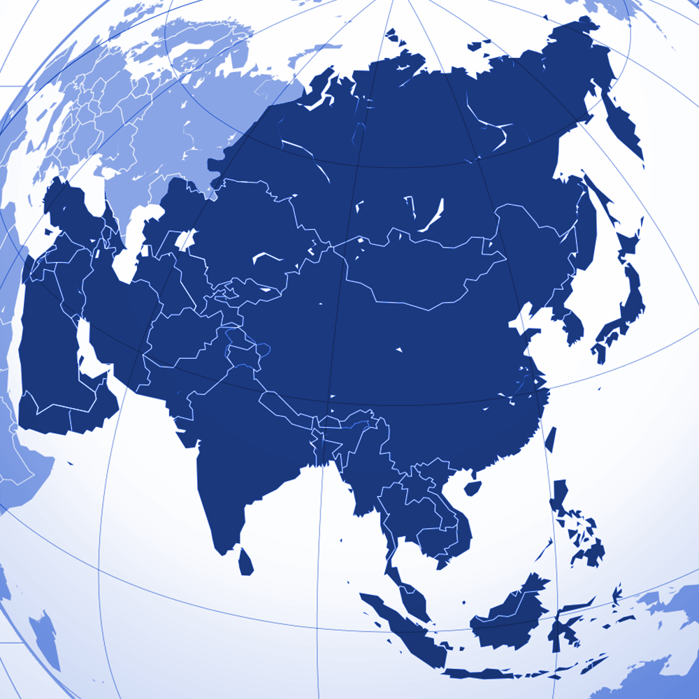 Asia region | Blue | Atrax Group | Atrax reference locations - Asia