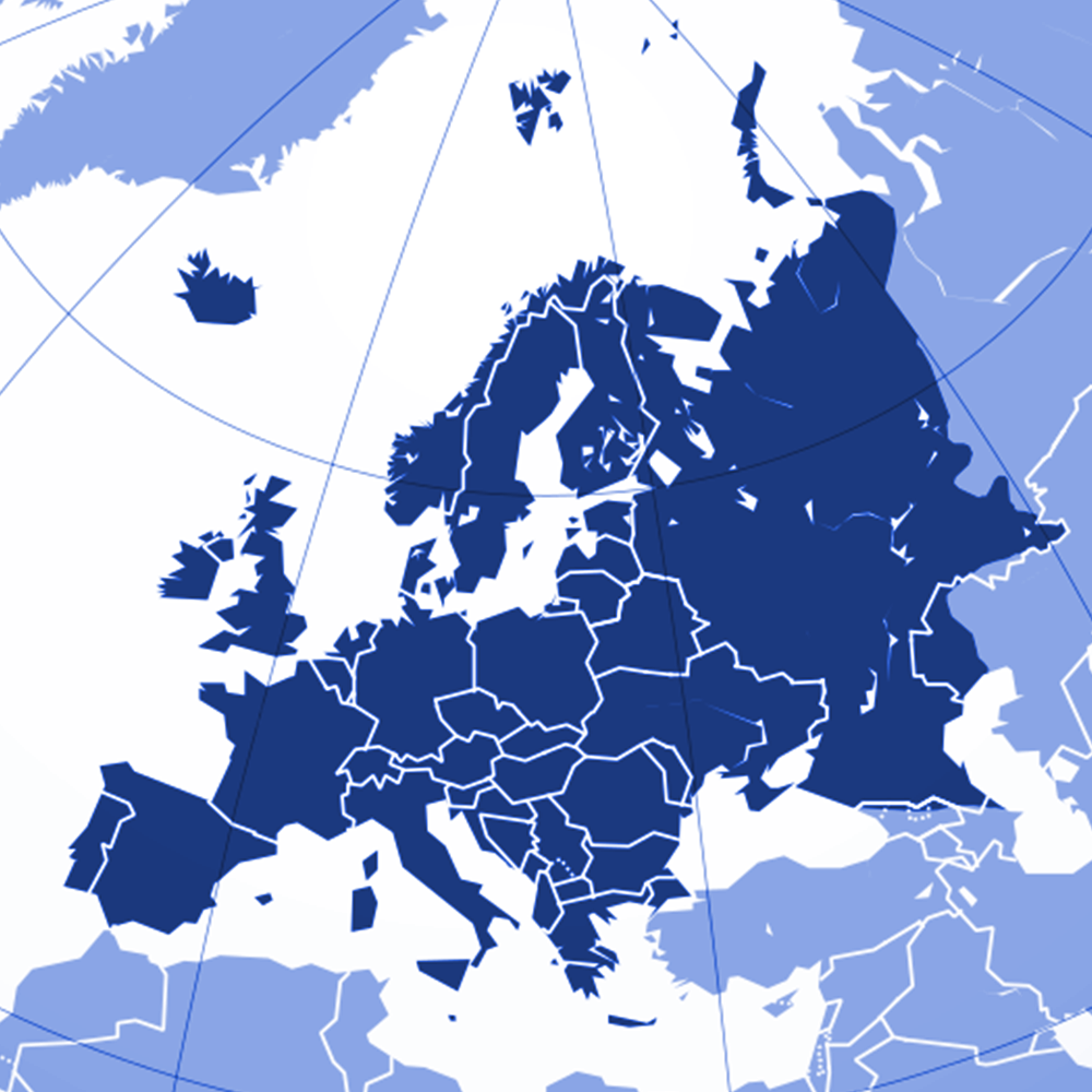 Europe region | Blue | Atrax Group | Atrax reference locations - Europe & Russia