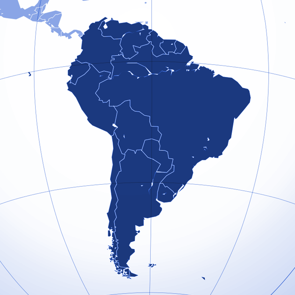 South America region | Blue | Atrax Group | Atrax reference locations - South America