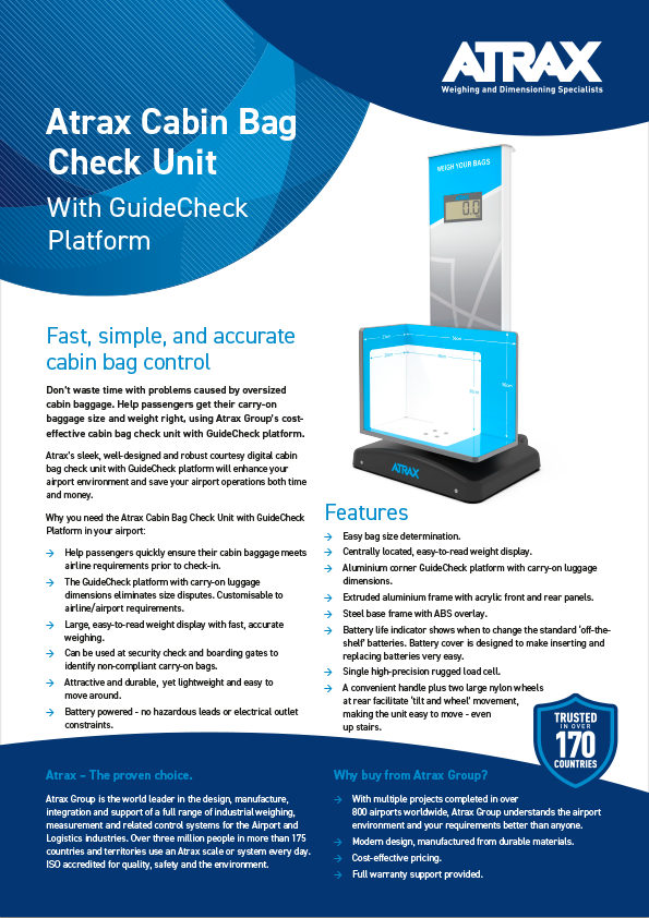 Atrax Cabin Bag Check Unit GuideCheck Variation Brochure | Thumbnail Atrax Cabin Bag Check Unit GuideCheck Variation Brochure | Thumbnail
